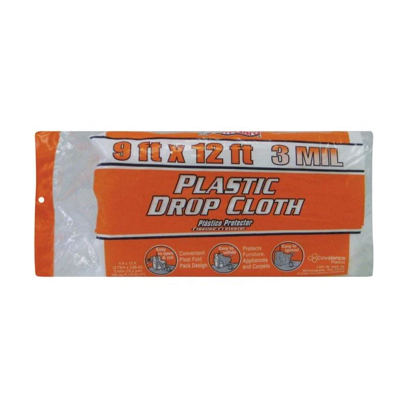 Film-Gard 9 ft. W X 12 ft. L X 3 mil Plastic Drop Cloth 1 pk