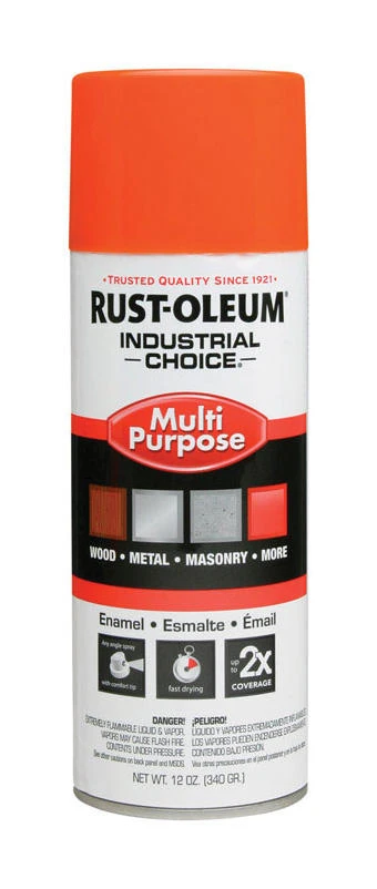 Rust-Oleum Industrial Choice Gloss OSHA Safety Orange Multi-Purpose Enamel Spray 12 oz