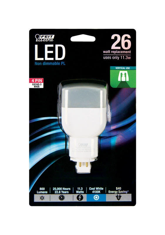 Feit Electric acres PL GX24Q-3 4-Pin LED Bulb Cool White 26 Watt Equivalence 1 PK
