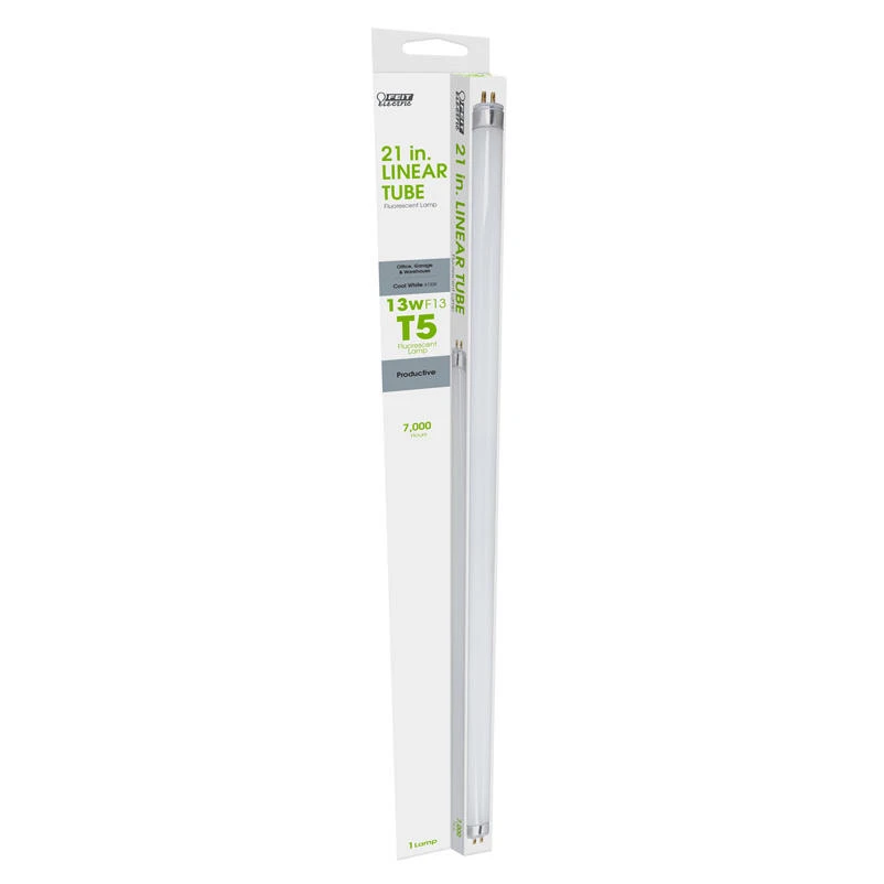 F13t5/cw 13 Watt Cool White T5 Fluorescent Tube Light Bulb Mini Bi-pin Base