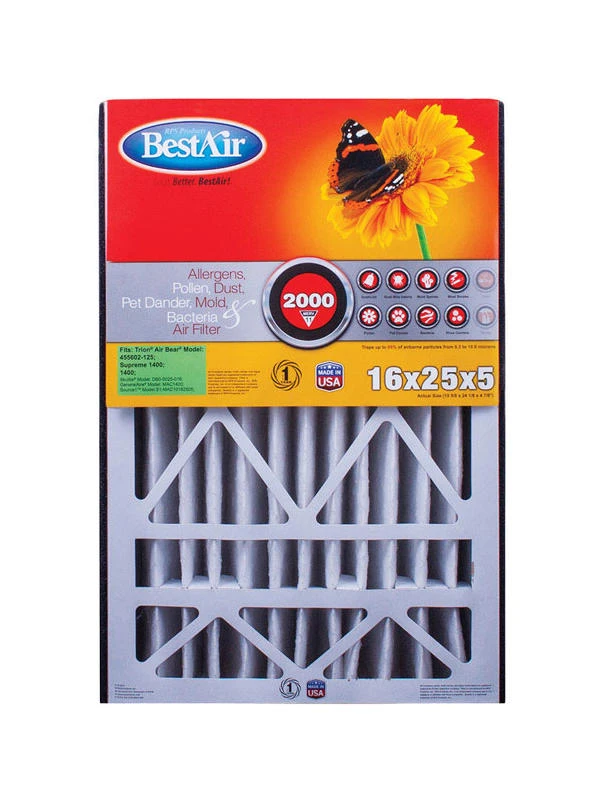 BestAir 16 in. 31 W X 25 in. 31 H X 5 in. 31 D 11 MERV Pleated Air Filter