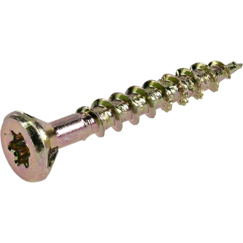 Hillman Power Pro No. 8 X 1-1/4 in. 31 L Star Yellow Zinc Wood Screws 1 lb 242 PK
