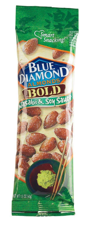 Blue Diamond Bold Wasabi and Soy Sauce Almonds 1.5 oz Bagged
