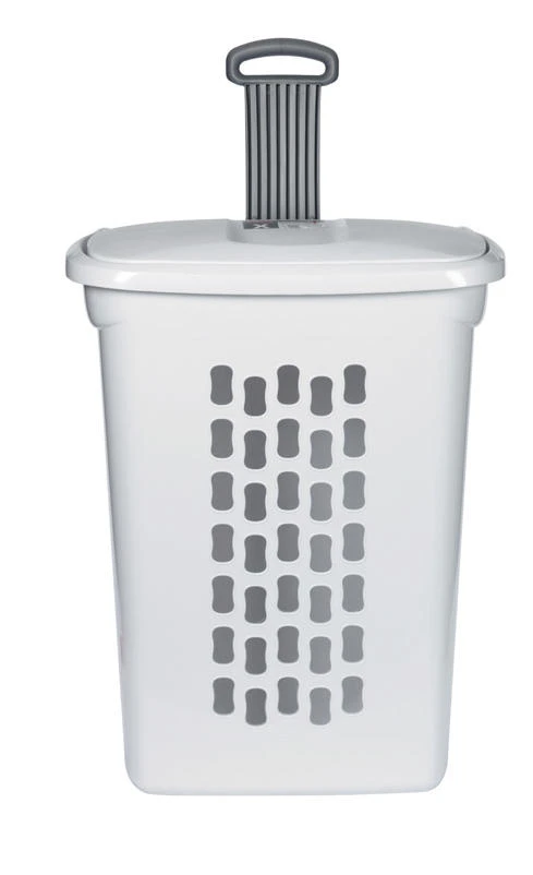 Sterilite White Plastic Wheeled Laundry Basket