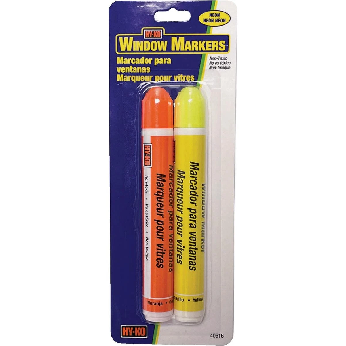 Hy-Ko Orange & Yellow Neon Window Marker (2-Pack)