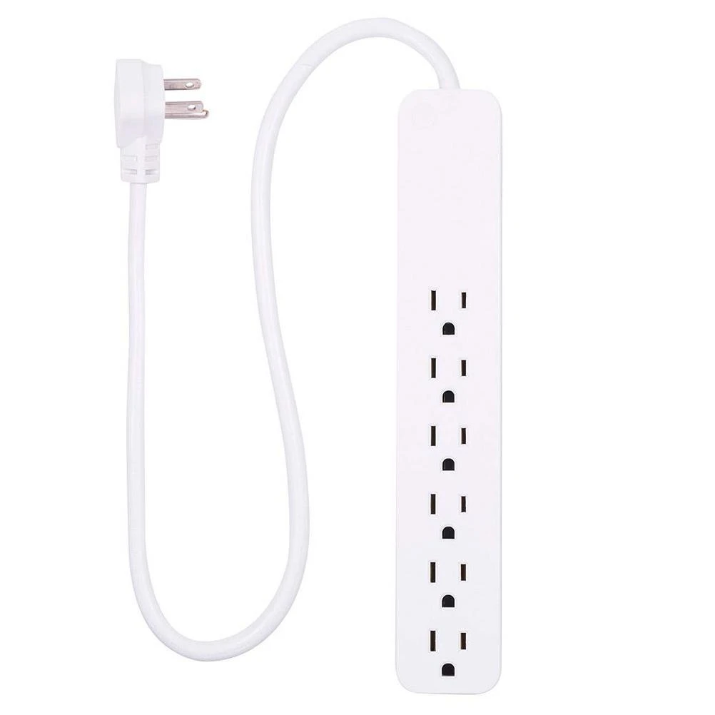 6-Outlet 620-Joules Surge Protector with 2 ft. Cord, White