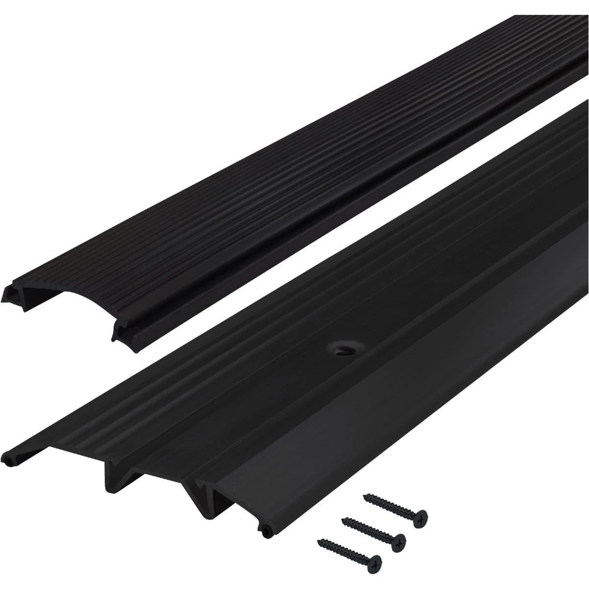 M-D Building Products 3-3/4 In. x 3/4 In. x 36 In. Black Aluminum and Vinyl Heavy-Duty Low-Profile Threshold
