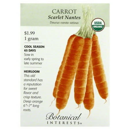 Scarlet Nantes Carrot Seeds - 800 mg - Organic