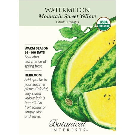 Organic Mountain Sweet Yellow Watermelon Seeds - 1 gram