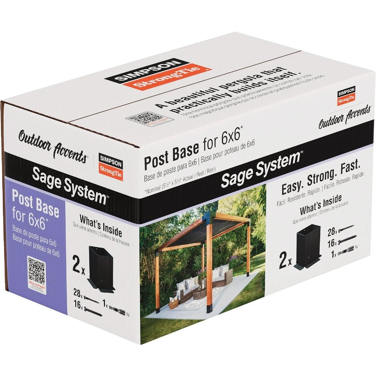 Simpson Strong-Tie Outdoor Accents Sage System Black Powder-Coated Post ...