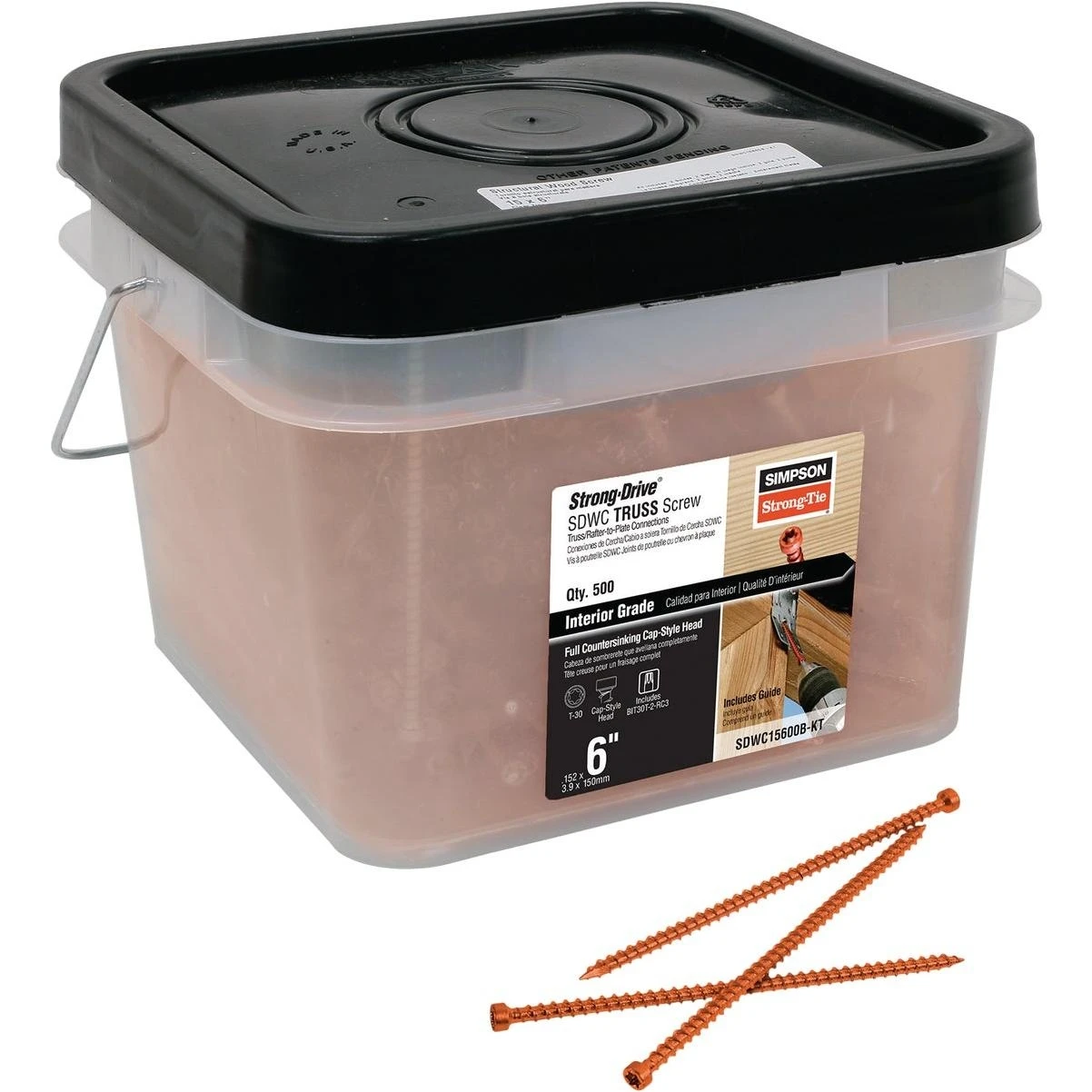 Simpson Strong-Tie Strong-Drive SDWC 0.335 In. x 6 In. T30 Structural Screw, Orange (500 Ct.)