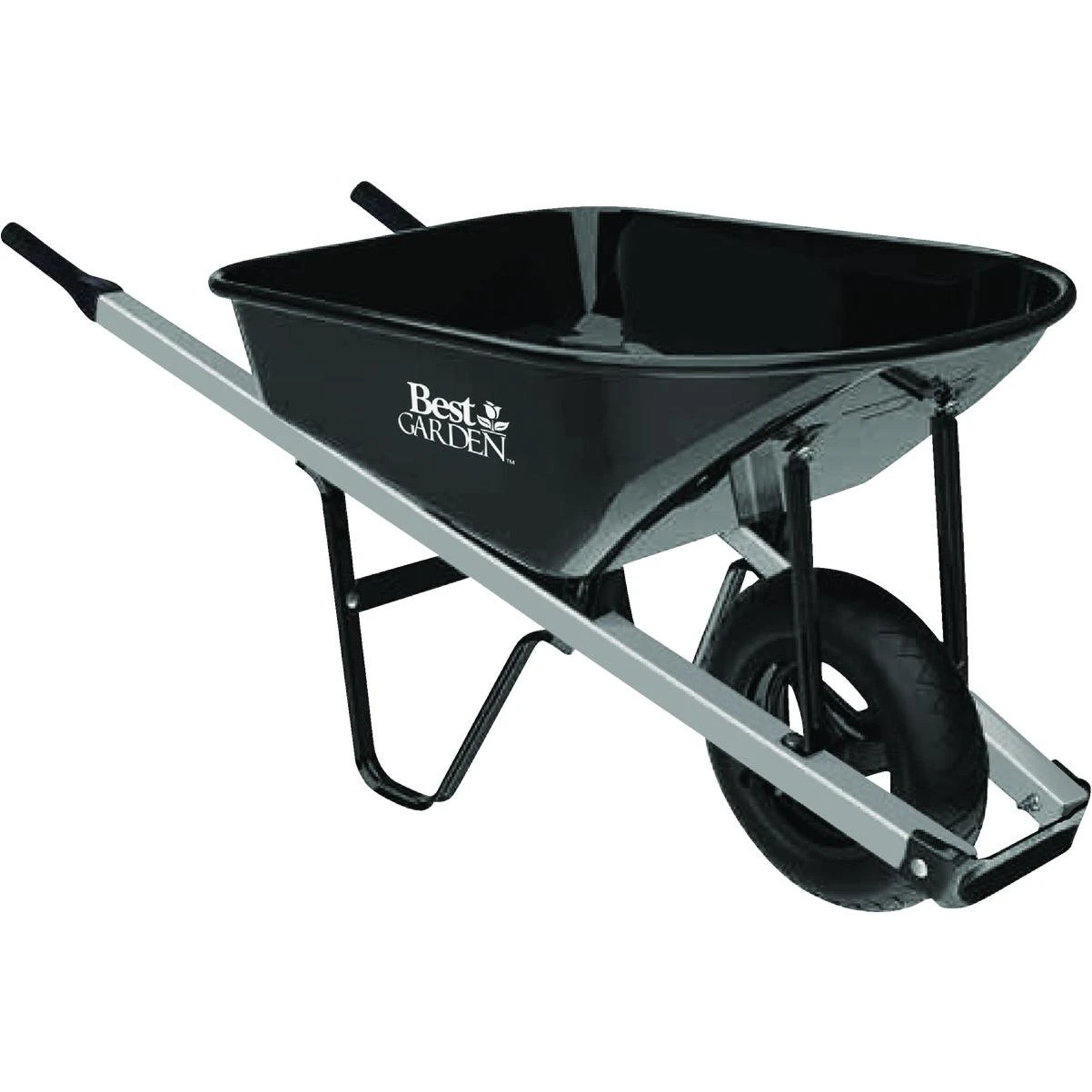 Best Garden 5.5 Cu. Ft. Steel Wheelbarrow With Steel Handles