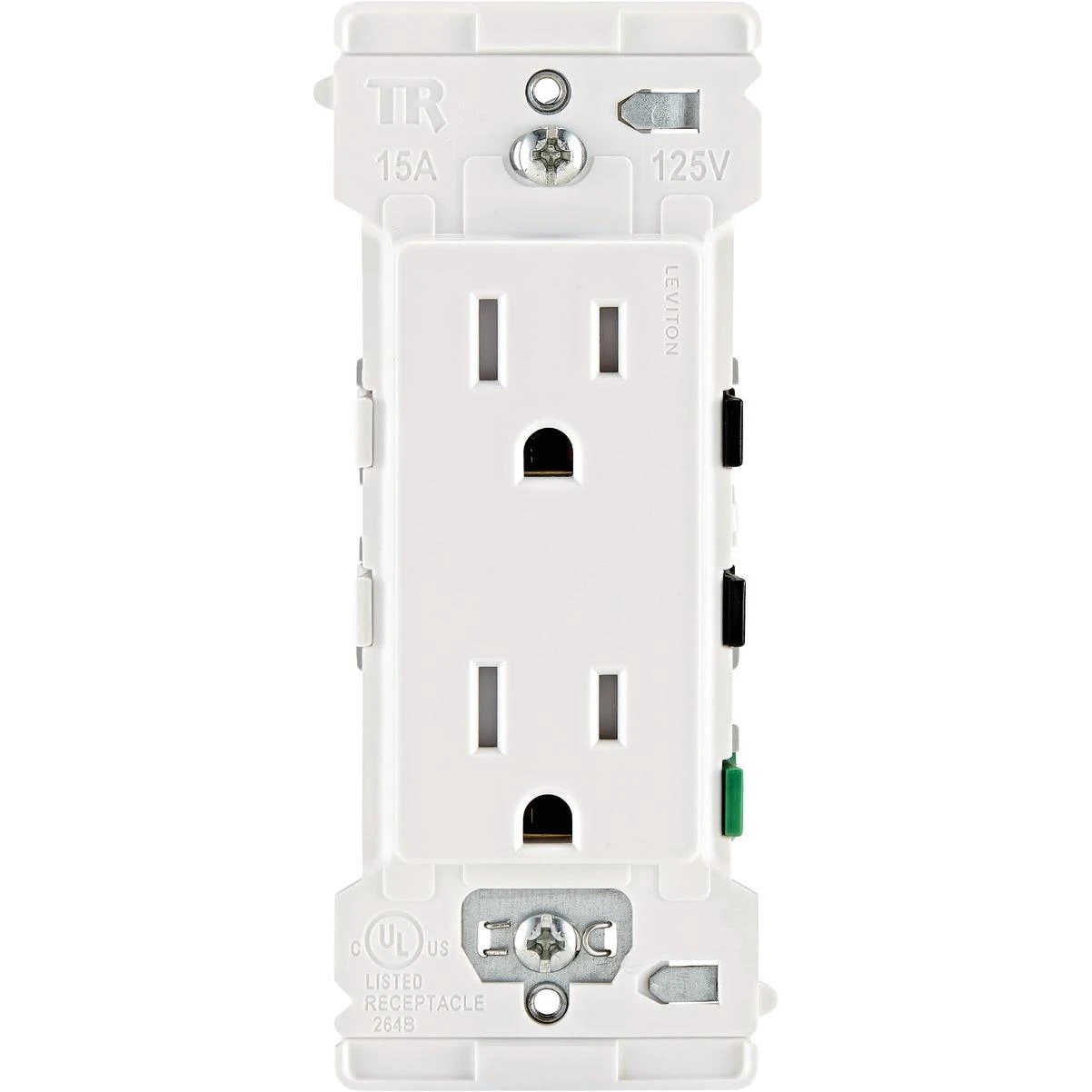 Leviton Decora Edge 15A White Residential Grade 5-15R Duplex Outlet (10-Pack)