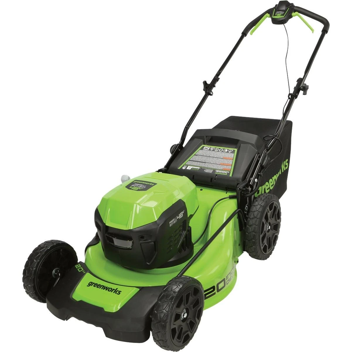Greenworks 24V (2 x 24V) 20 In. Brushless Push Lawn Mower with (2) 4.0 Ah USB Batteries & Dual-Port Charger