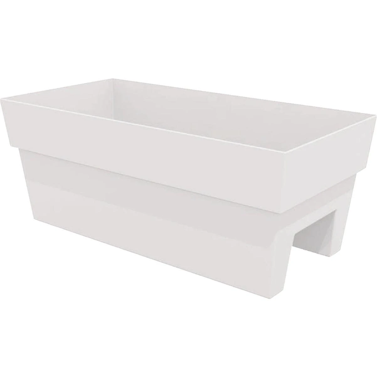 Bloem Finley 24 In. W. Recycled Ocean Plastic Casper White Rail Planter