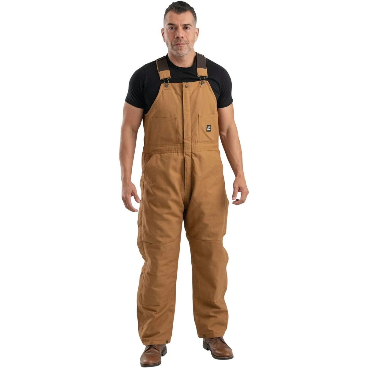 Berne Men's Medium Brown Duck Heritage Insulated Bib Overalls