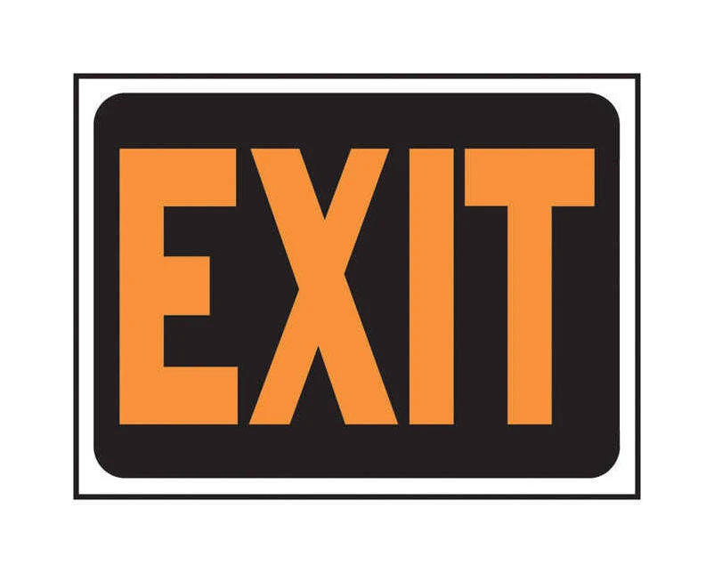 Hy-Ko English Exit Sign Plastic 9 in. H x 12 in. W