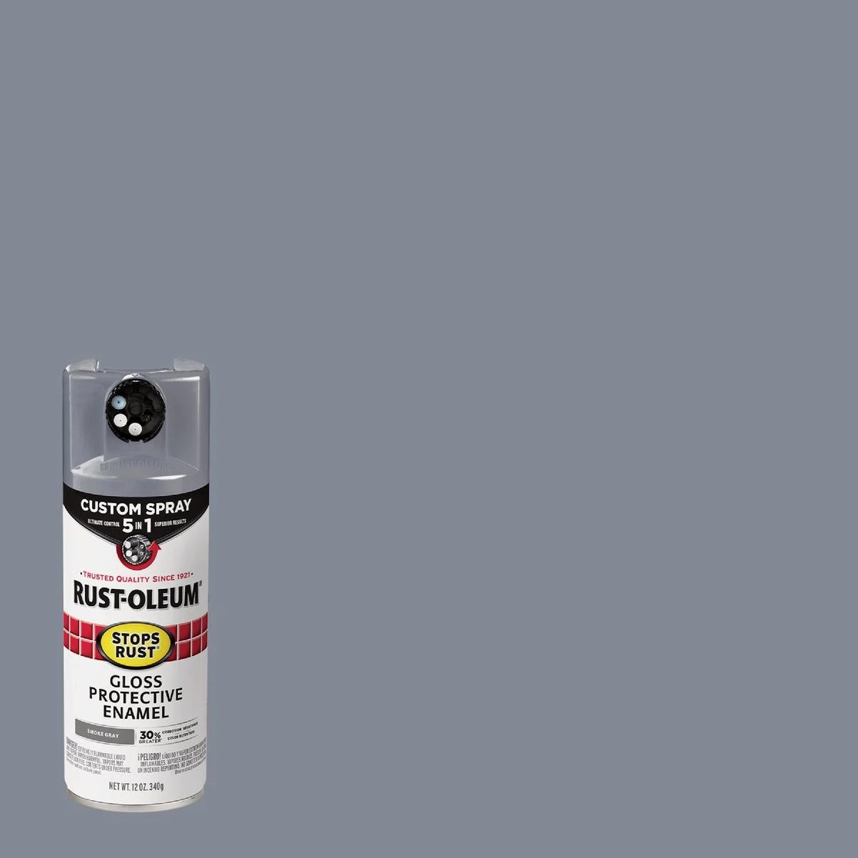 Rust-Oleum Stops Rust 12 Oz. Custom Spray 5 in 1 Gloss Spray Paint, Smoke Gray