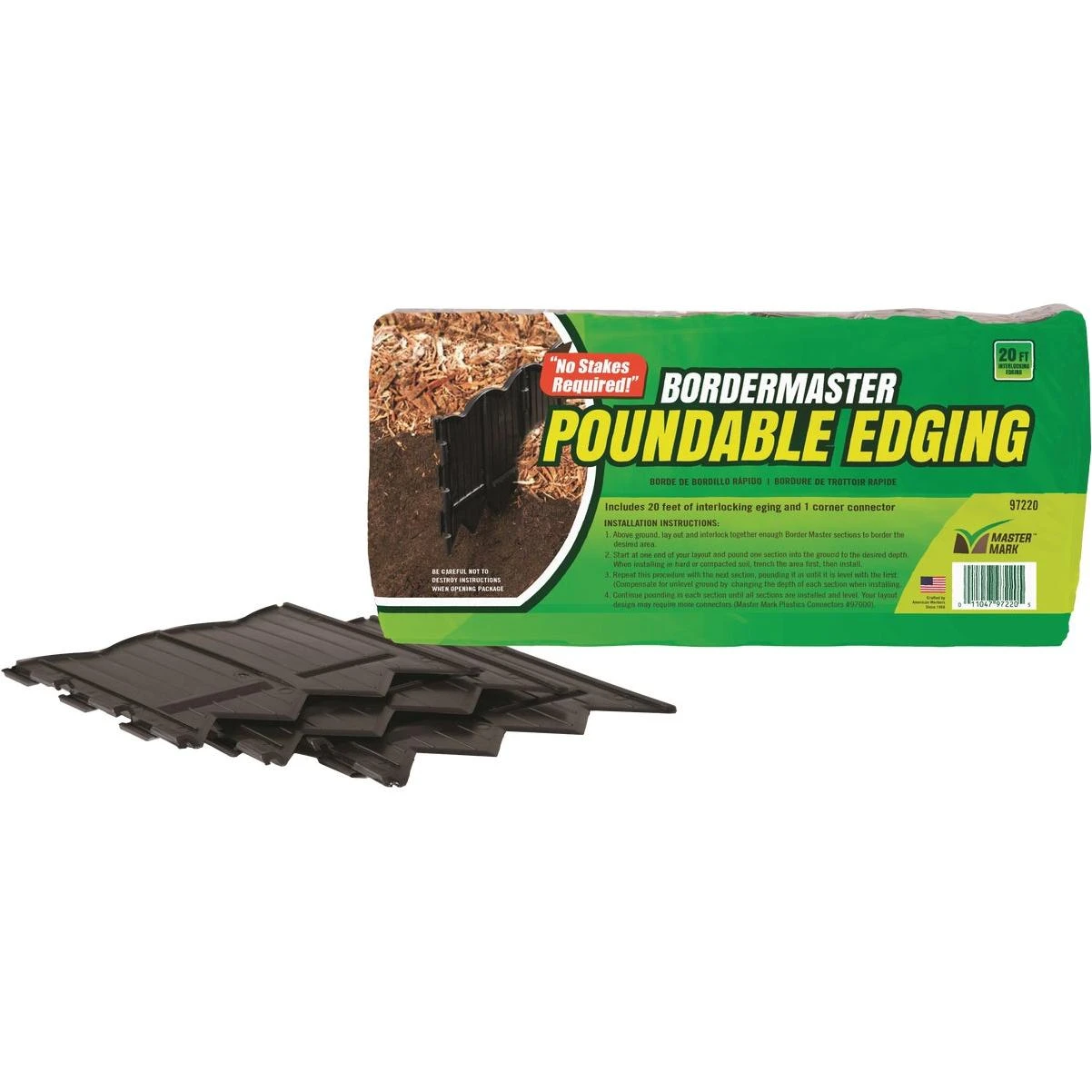 Master Mark Dig-Free 6 In. H. x 20 Ft. L. Black Poundable Lawn Edging