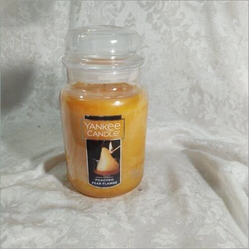 Yankee Candle Poached Pear Flambe - Large Jar (22oz) - NEW - Retired Scent