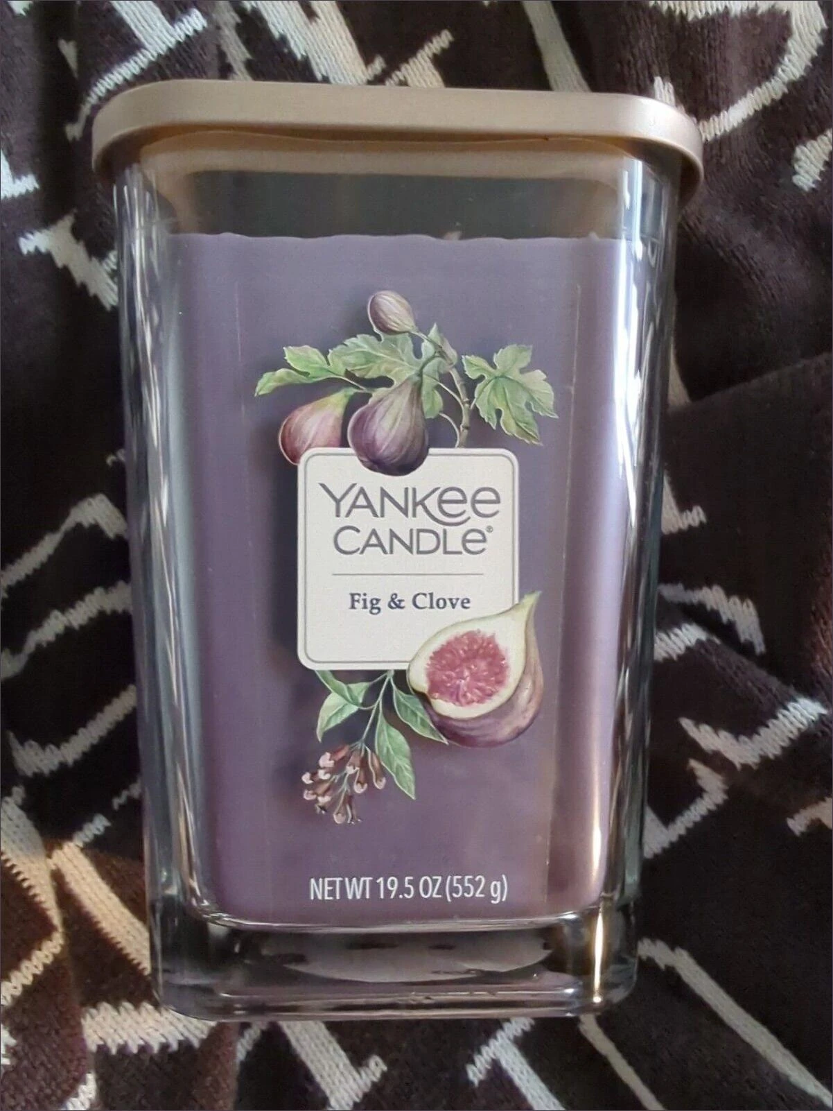 CHRISTMAS YANKEE CANDLE Fig & Clove. Platform Lid 19.5oz OOP, RARE and HTF.