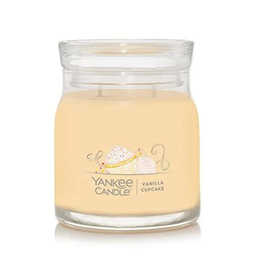 Yankee Candle Vanilla Cupcake Scented, Signature 13oz Medium Jar 2-Wick Over 35 Hours Of Burn Time