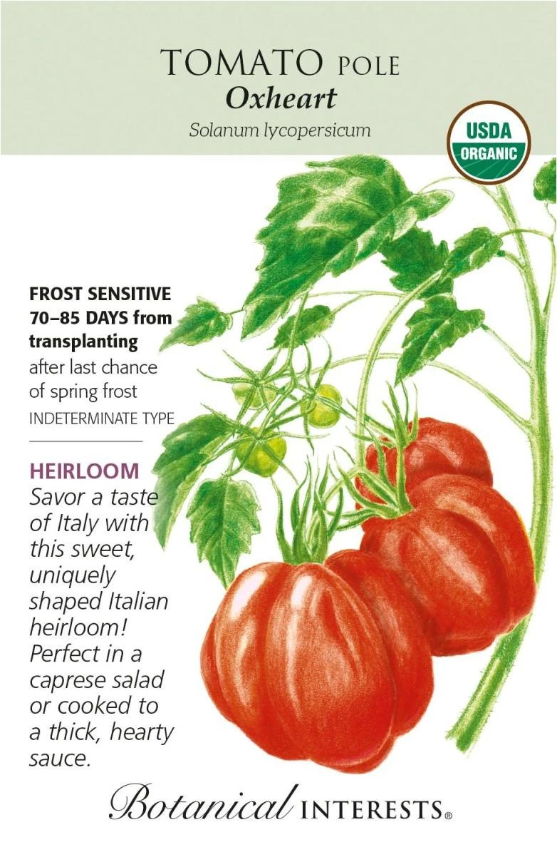 Tomato: Pole Oxheart Organic seeds