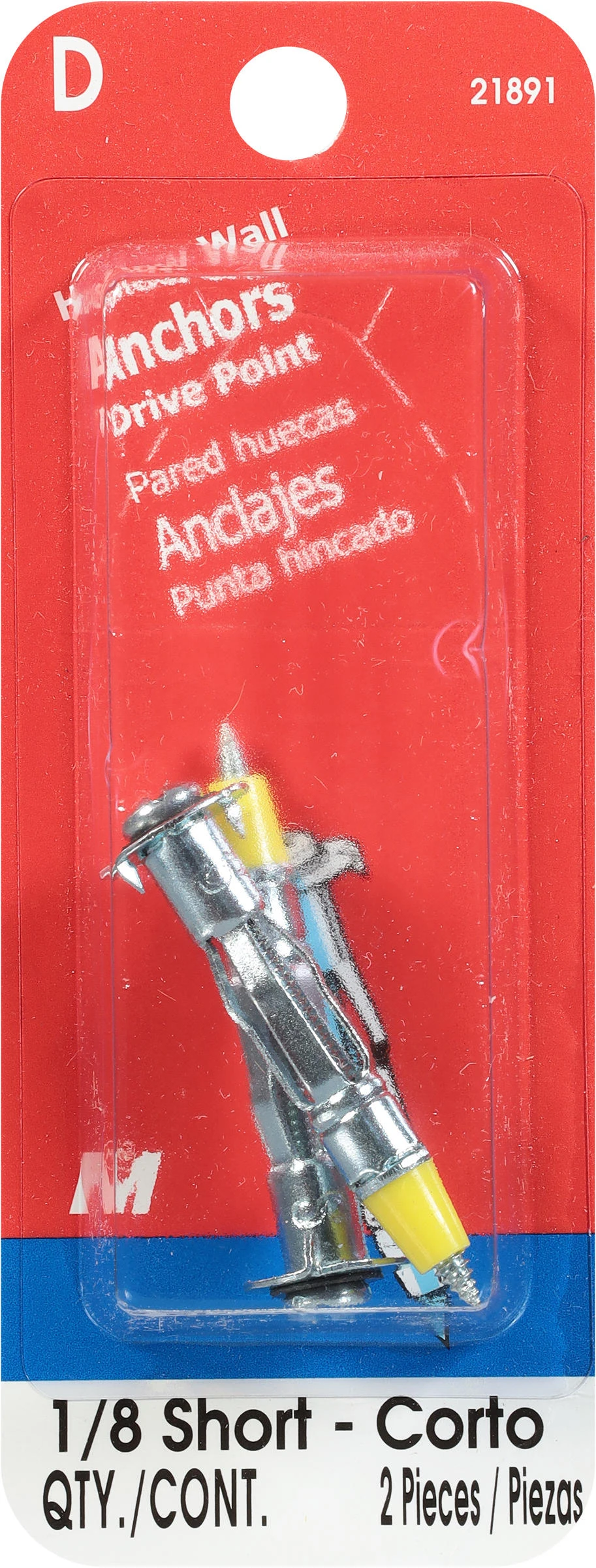 1/8 -32 x 1/4  x 5/16  x 1-9/16  Zinc Pan Short Hollow Wall Anchors (10 pcs.)