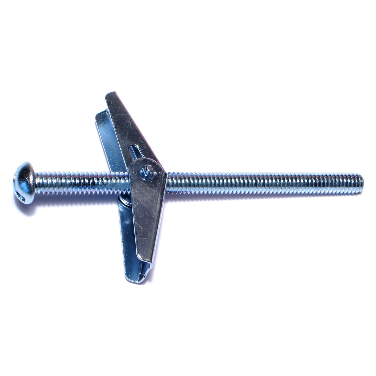 1/4"-20 x 4" Zinc Plated Steel Coarse Thread Slotted Round Head Toggle Bolts