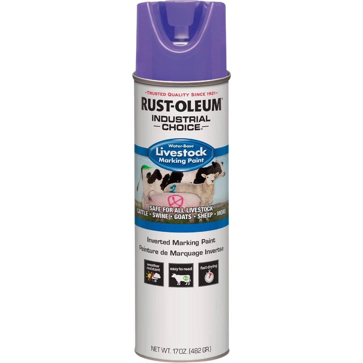 Rust-Oleum Industrial Choice 17 Oz. Fluorescent Purple Livestock Marking Paint