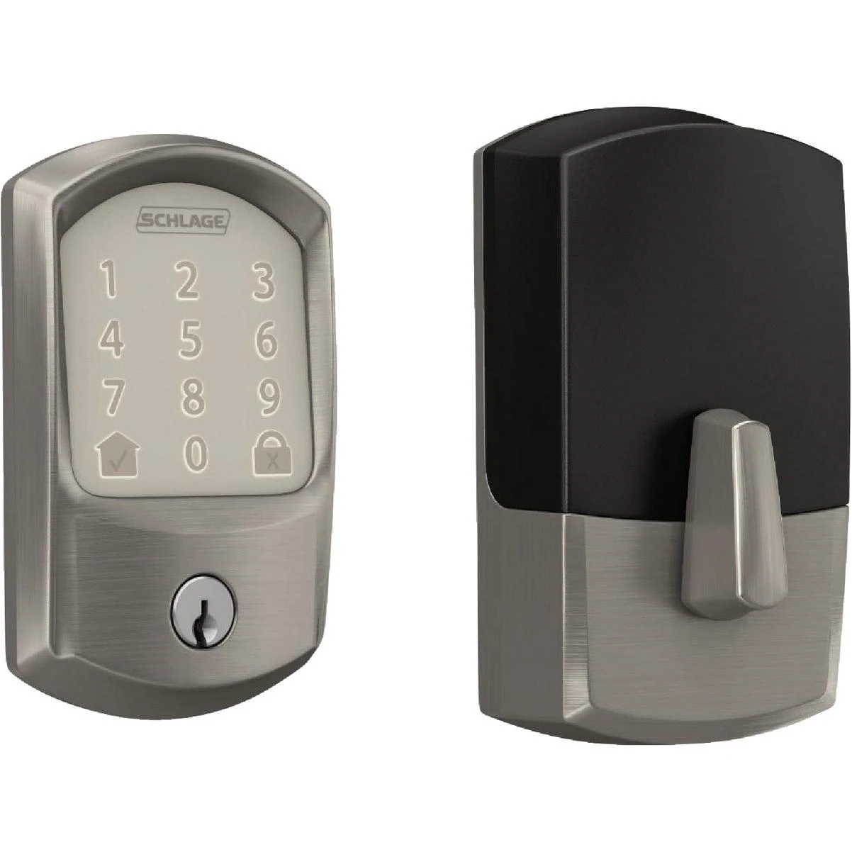 Schlage Encode Smart WiFi Satin Nickel Deadbolt with Greenwich Trim