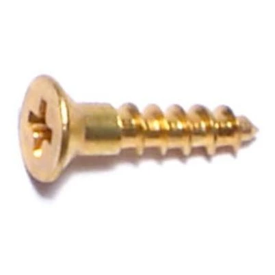 #4 x 1/2  Brass Phillips Flat Head Wood Screws WSFB-100