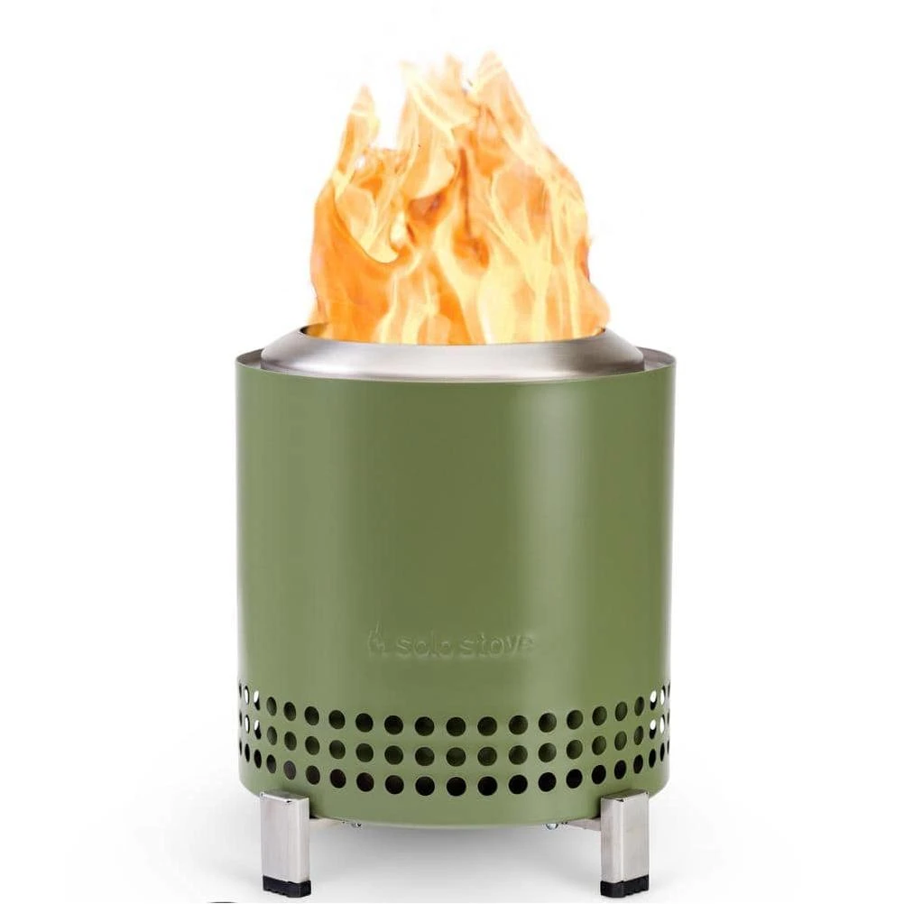 Solo Stove Mesa XL 7.6 x 8.6 in. Stainless Steel Wood Burning Fire Pit - Deep Olive, Deep Olive Green