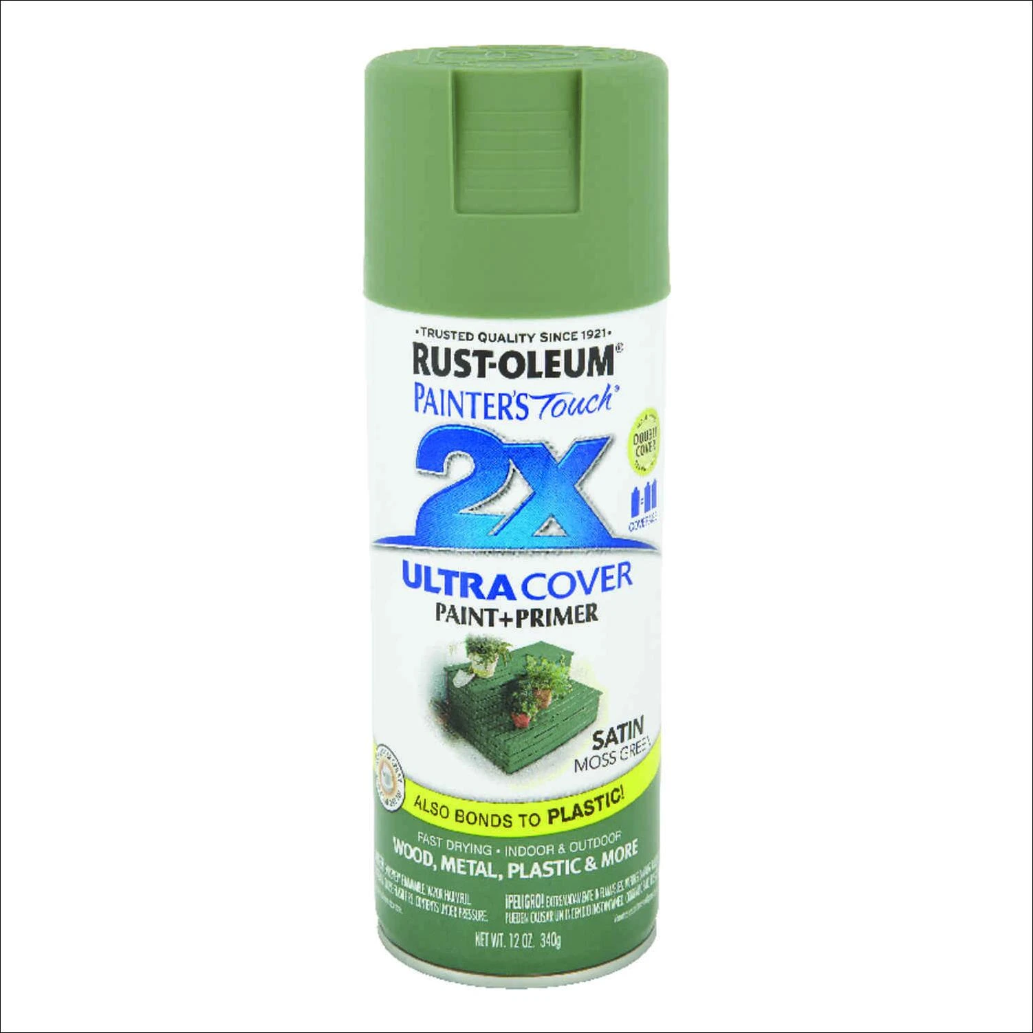 Rust-Oleum Painter's Touch Ultra Cover Satin Moss Green Spray Paint 12 oz.