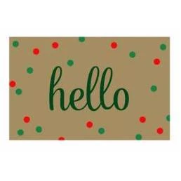 Coir Door Mat with Hello Design, 18 Inches by 28 Inches