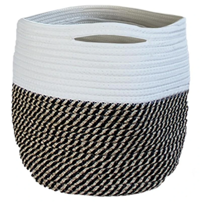 Bloem 12 in. D Fabric BloemBagz Planter Bag Black/White