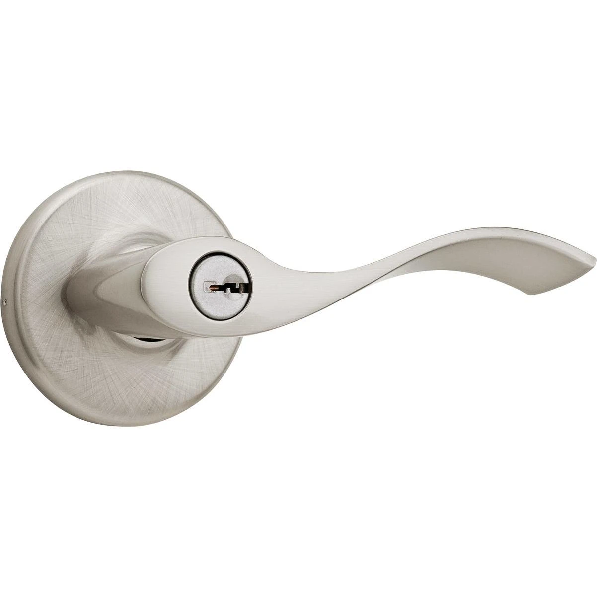 Kwikset Balboa Keyed Entry Lever in Satin Nickel