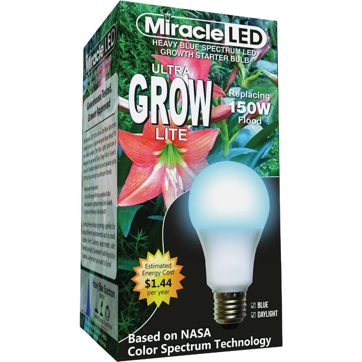 Ultra Grow 150w Equivalent Blue & Daylight Spectrum A19 Led Plant Light Bulb