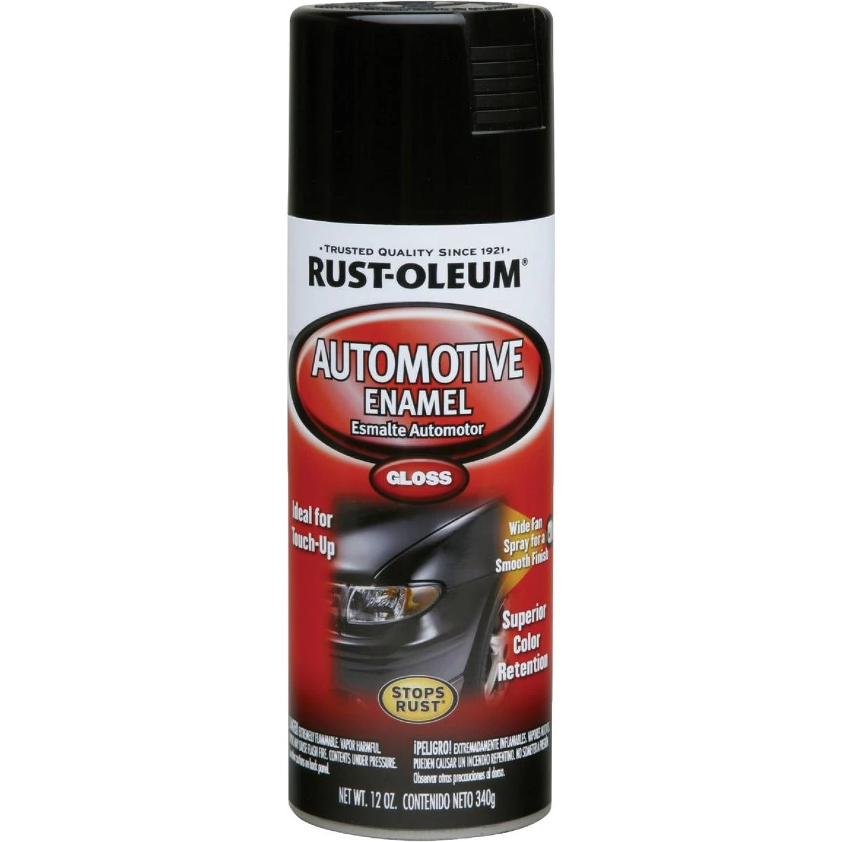 Rust-Oleum Stops Rust Automotive Enamel Spray Paint, 12 Oz., Gloss Black