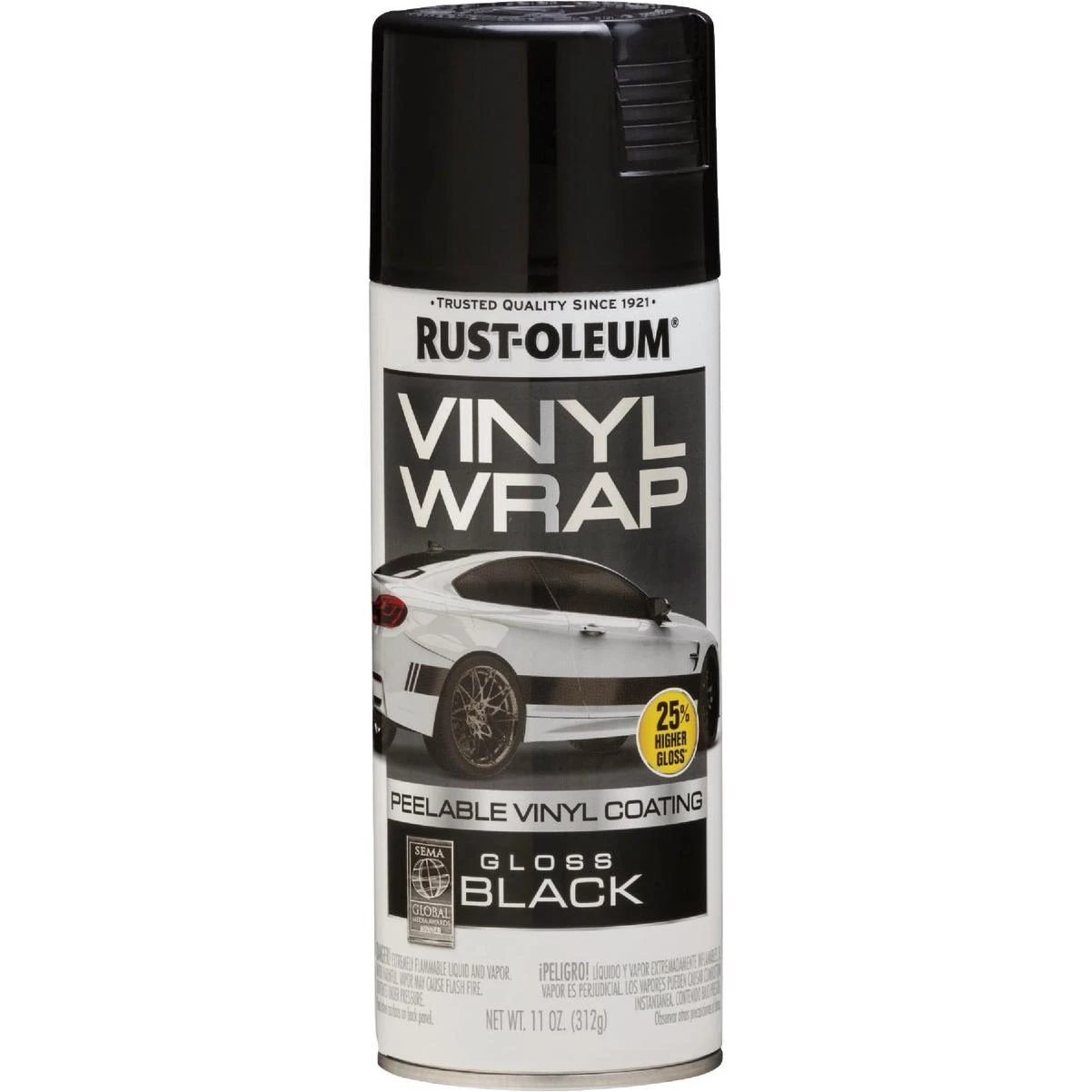 Rust-Oleum Automotive Vinyl Wrap Spray Paint, 11 Oz., Gloss Black