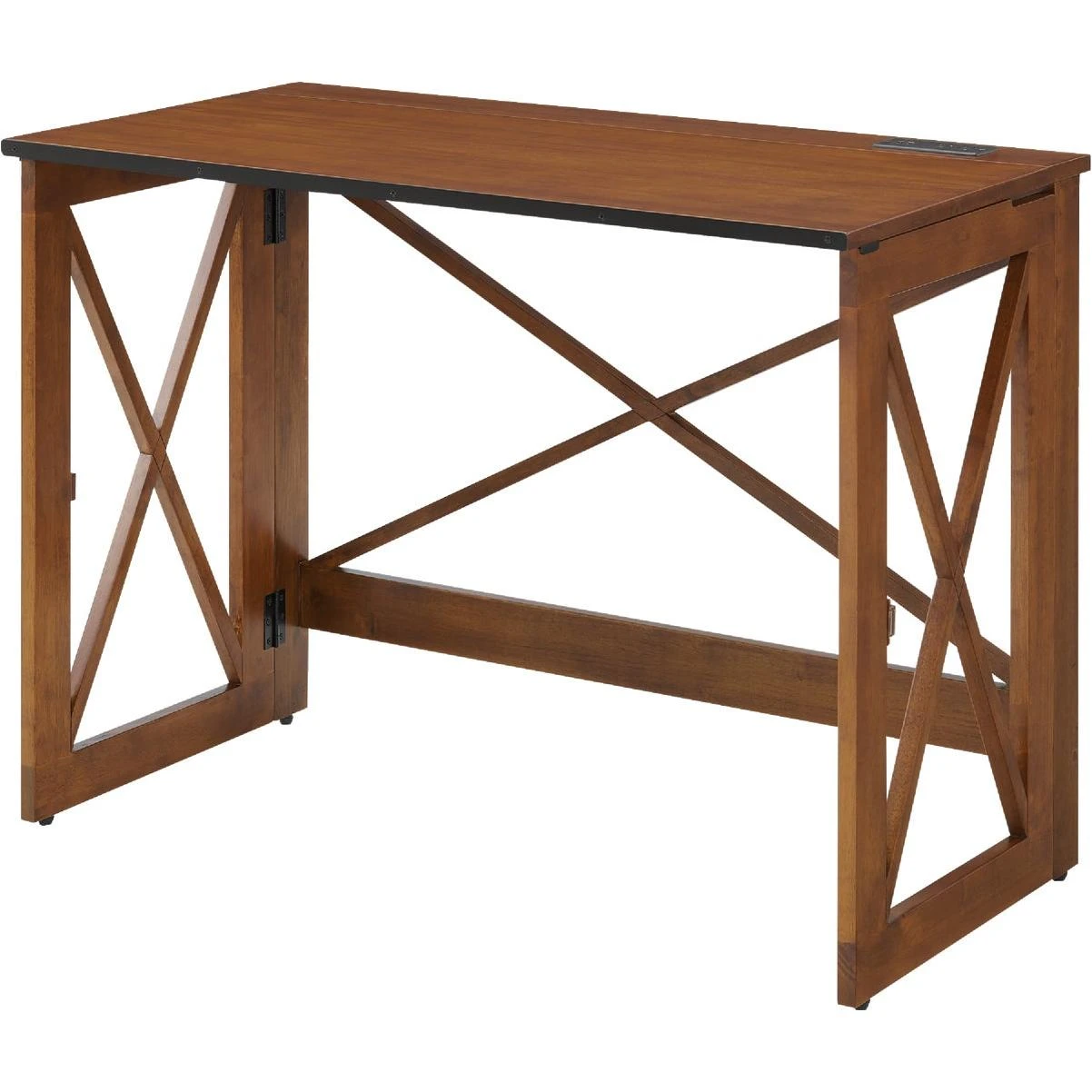 Stakmore 29.25 In. x 40 In. Fruitwood Folding Desk with USB Charge Port