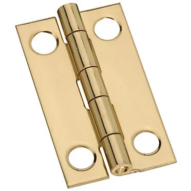 National 7/8 In. x 1-1/2 In. Brass Narrow Decorative Hinge (2-Pack)