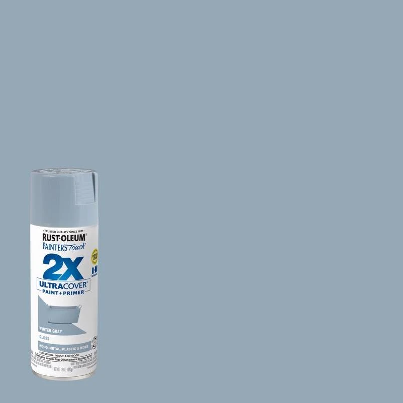 Rust-Oleum Painter's Touch 2X Ultra Cover Gloss Winter Gray Spray Paint 12 oz