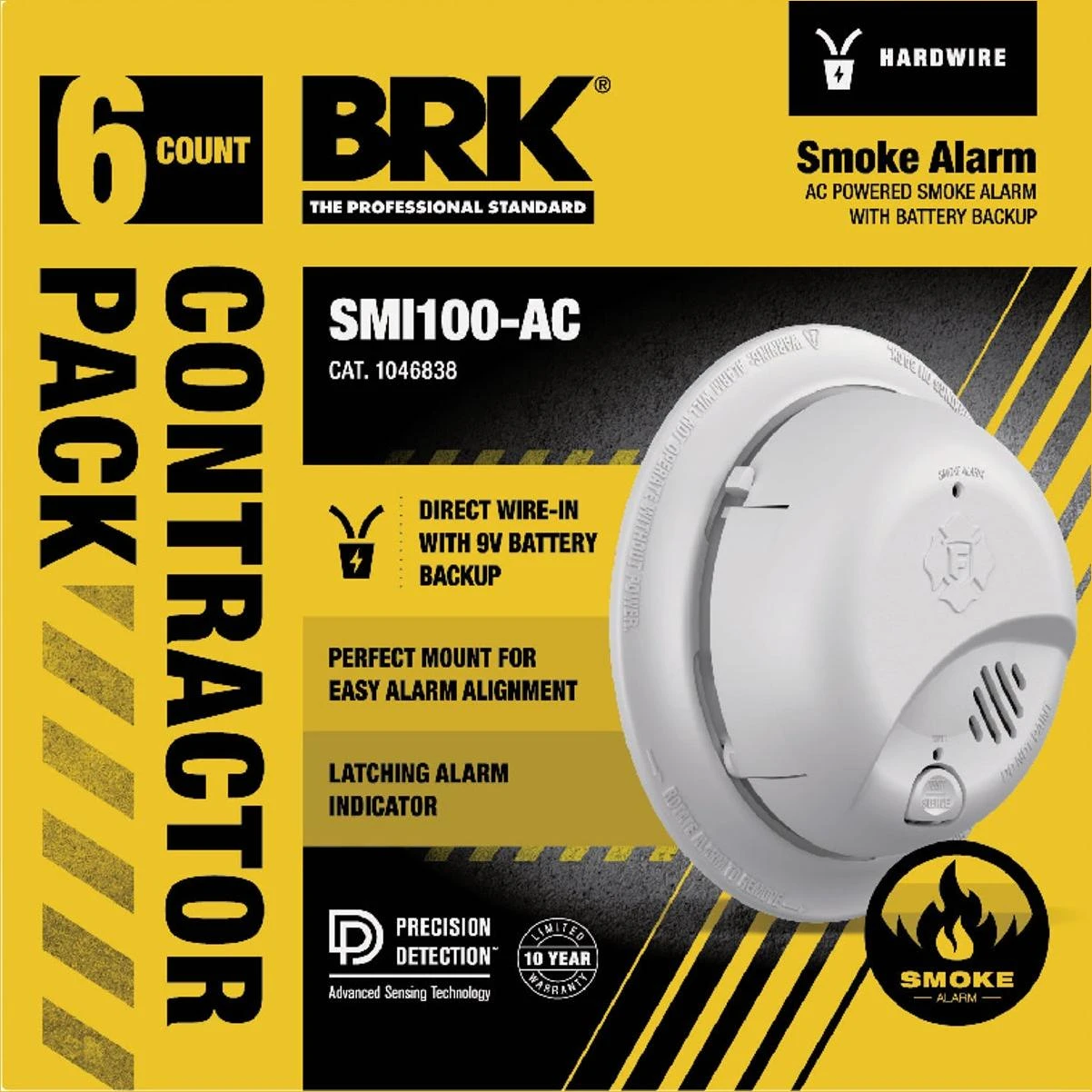 BRK Interconnect Hardwired Ionization Smoke Alarm (6-Pack)