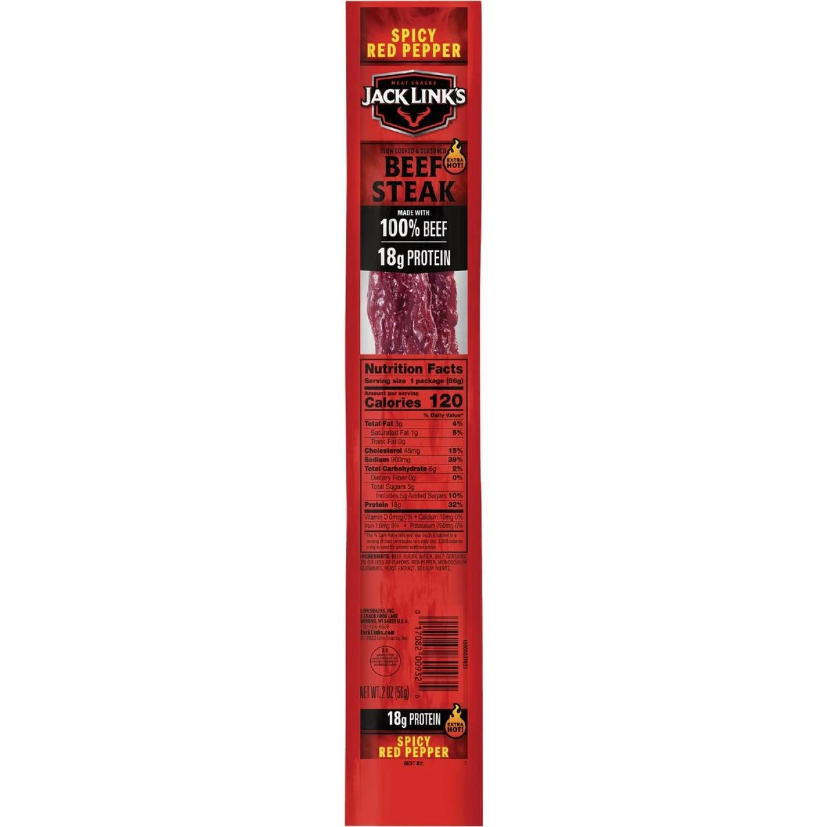 Jack Links 2 Oz. Spicy Red Pepper Beef Steak Jerky