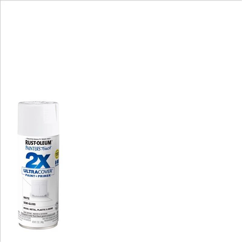 Rust-Oleum Painters Touch Semi-Gloss White Spray Paint 12 oz