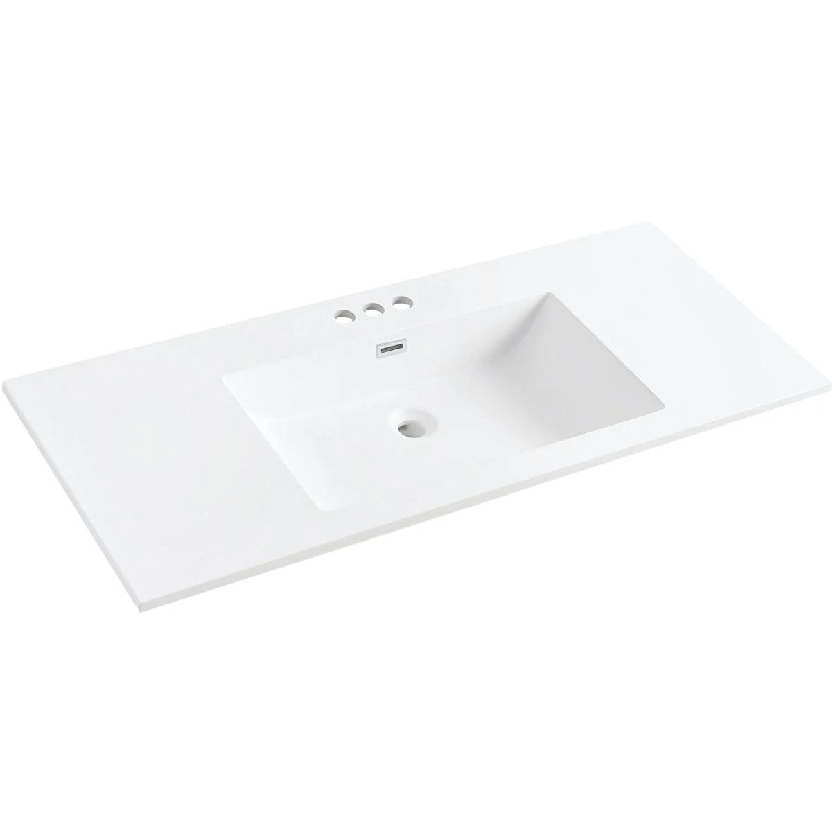 CraftMark 49 In. x 22 In. Cultured Marble Solid High Gloss White Vanity Top with Wave Bowl