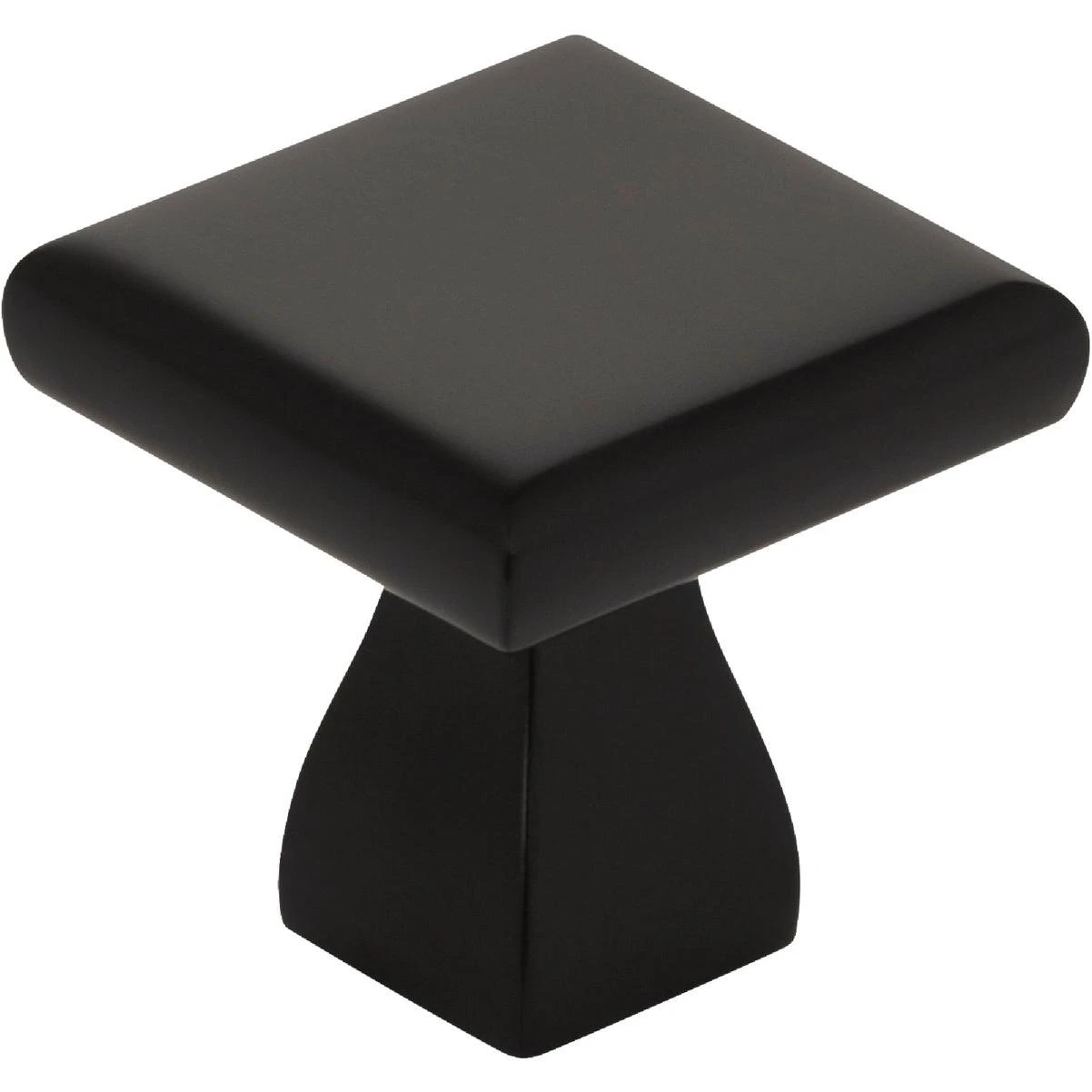 KasaWare 1 In. Diameter Matte Black Flared Foot Square Knob (10-Pack)