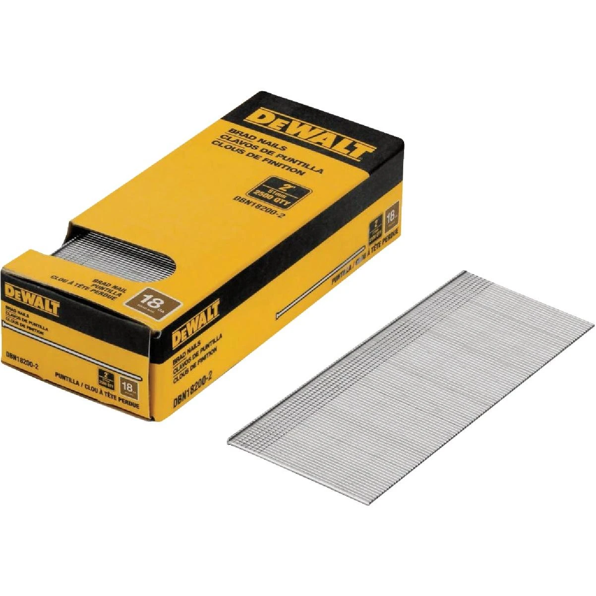 DEWALT 2 In. 18-Gauge Coated Brad Nails (2500 Ct.)