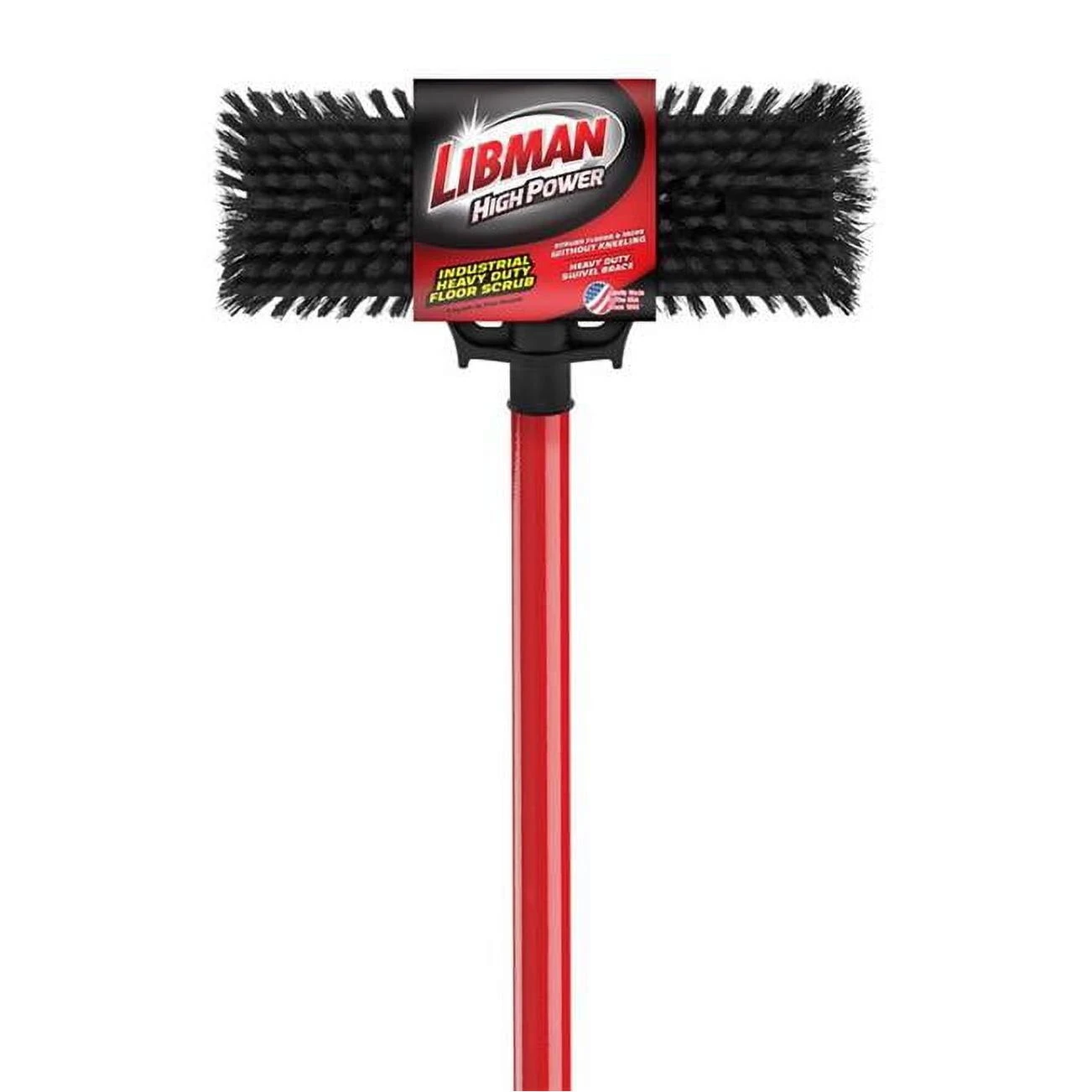Extra-Large Heavy-Duty Floor Scrub Brush with Swiveling Head and Handle